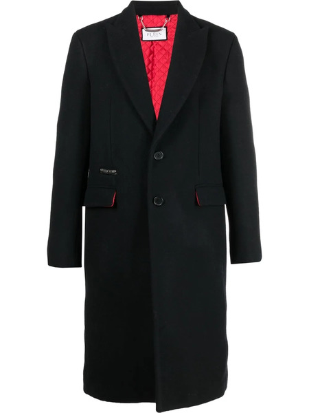  Philipp Plein Graffiti-print Single-breasted Coat - Black 