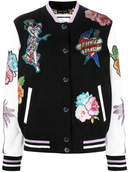  Philipp Plein Hawaii Bomber Jacket - Black 
