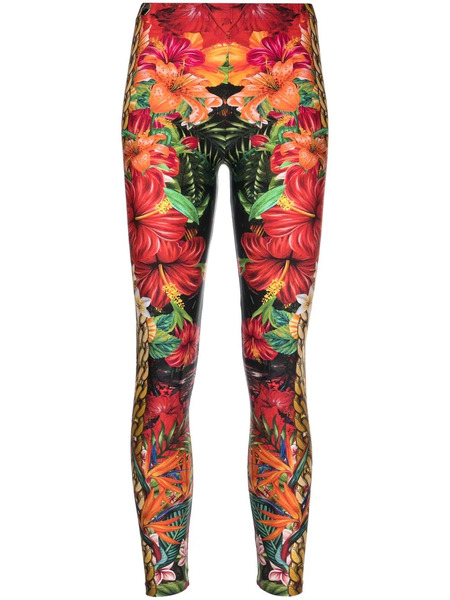  Philipp Plein Hawaii-print Leggings - Red 
