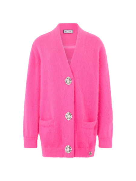  Philipp Plein Hexagon Embellished Cardigan - Pink 