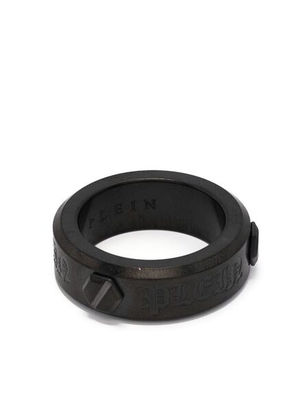  Philipp Plein Hexagon Engraved-logo Ring - Grey 