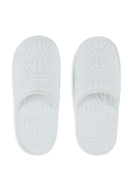  Philipp Plein Hexagon Flat Slippers - White 