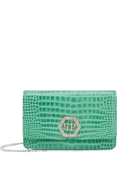  Philipp Plein Hexagon-logo Chain-strap Clutch Bag - Green 
