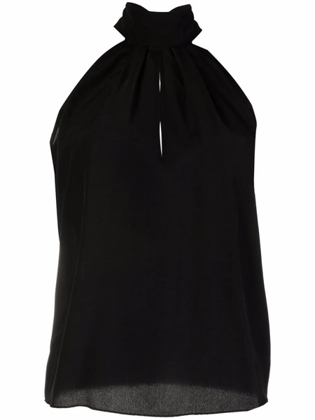  Philipp Plein High-neck Chiffon Top - Black 