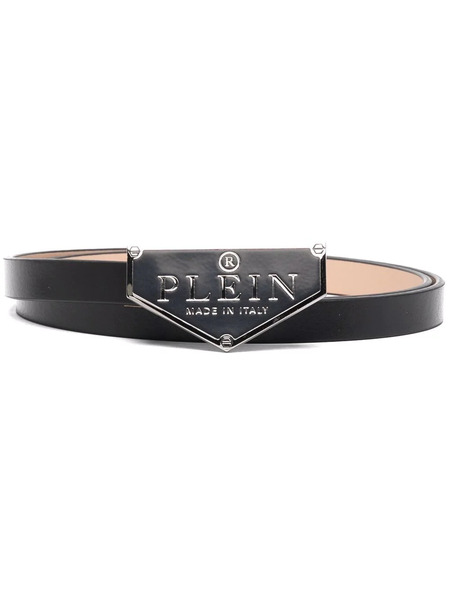 Philipp Plein Iconic Plein Leather Belt - Black 