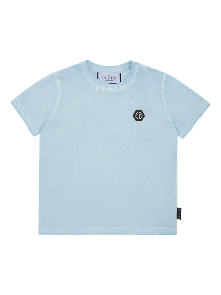  Philipp Plein Junior Basic Plein Old Dye T-shirt - Blue 