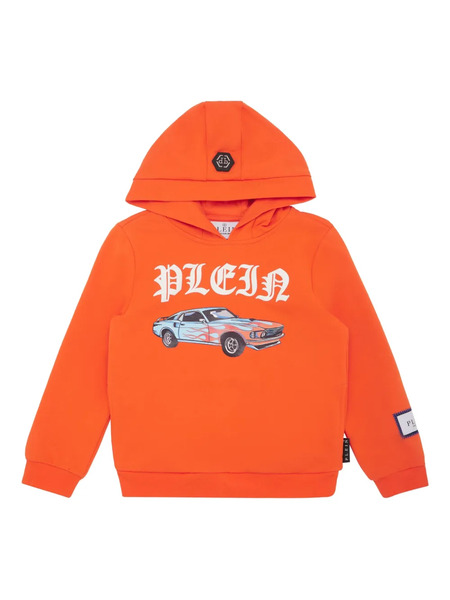  Philipp Plein Junior Cars Racing Hoodie - Orange 