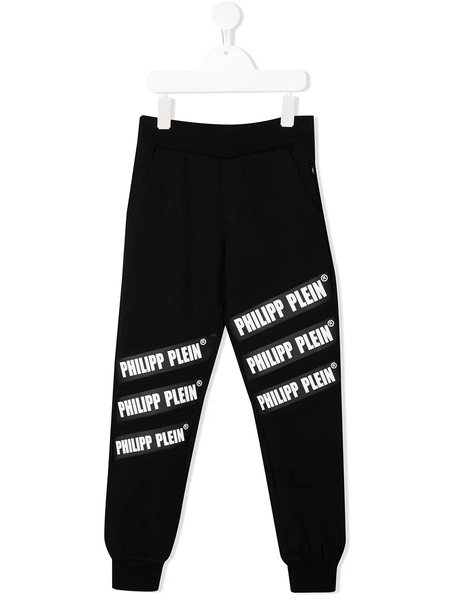  Philipp Plein Junior Contrast Logo Track Pants - Black 