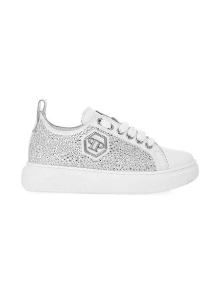  Philipp Plein Junior Crystal-embellished Sneakers - White 