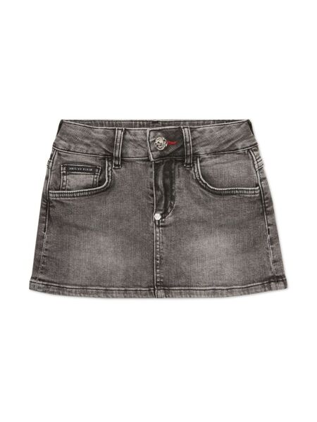  Philipp Plein Junior Denim Mini Skirt - Grey 