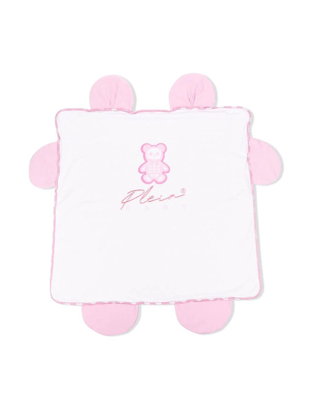  Philipp Plein Junior Embroidered-logo Detail Blanket - Pink 