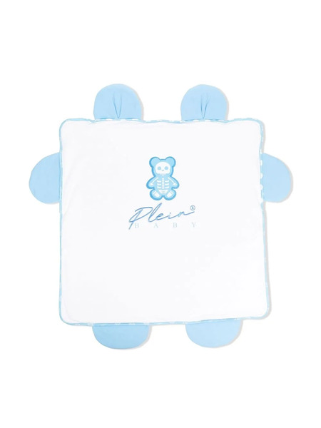  Philipp Plein Junior Embroidered-logo Detail Blanket - White 