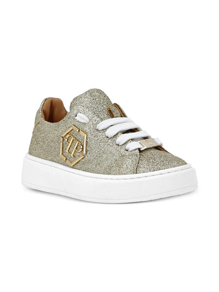  Philipp Plein Junior Glitter Hexagon Sneakers - Gold 