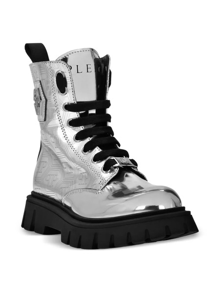  Philipp Plein Junior Hexagon Monogram Mid Boots - Silver 