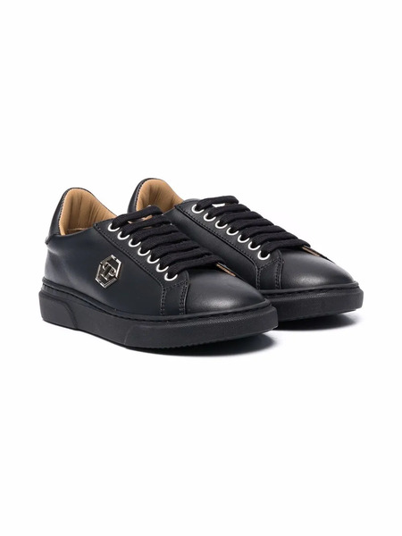  Philipp Plein Junior Hexagon-plaque Low-top Trainers - Black 