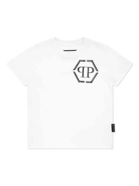  Philipp Plein Junior Hexagon-print T-shirt - White 