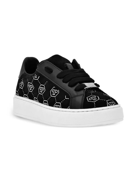  Philipp Plein Junior Hexagon Skull Sneakers - Black 