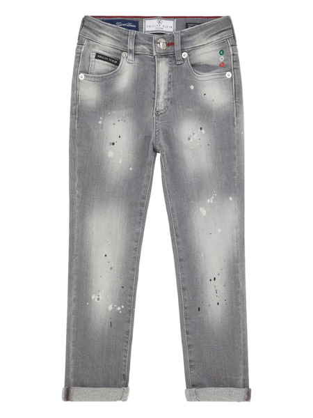  Philipp Plein Junior Italic Plein Skinny Jeans - Grey 