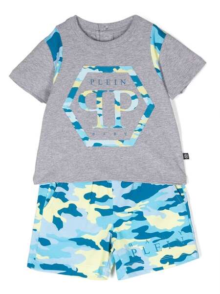  Philipp Plein Junior Logo-detail Two-piece Set - Blue 
