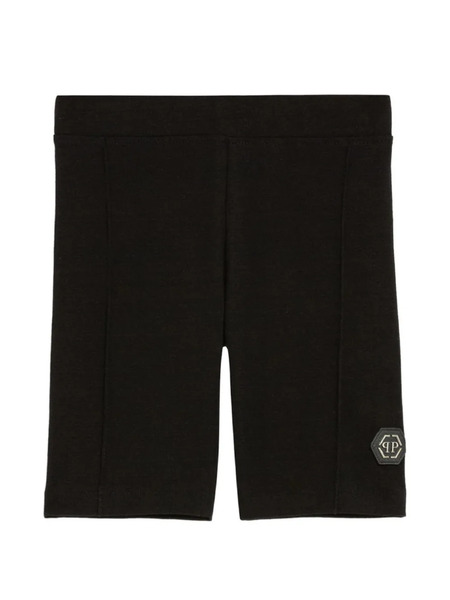  Philipp Plein Junior Logo-plaque Shorts - Black 