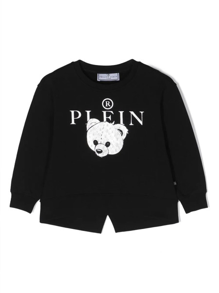  Philipp Plein Junior Logo-print Cotton Sweatshirt - Black 