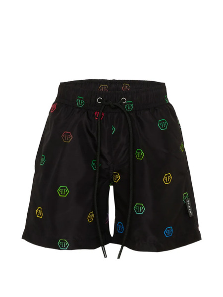  Philipp Plein Junior Logo-print Swim Shorts - Black 