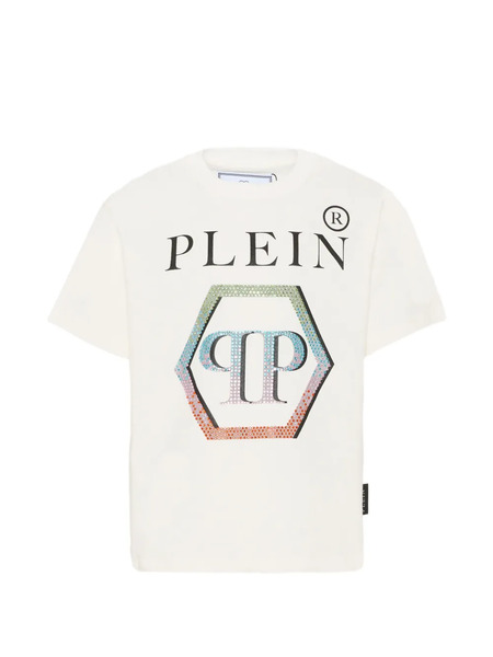  Philipp Plein Junior Logo-print T-shirt - Neutrals 