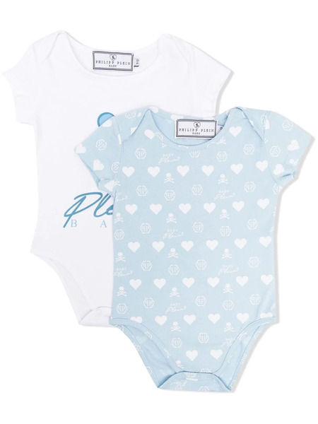  Philipp Plein Junior Logo-print Two-piece Body Set - White 