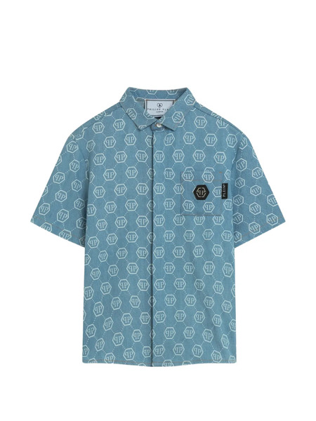  Philipp Plein Junior Logo Short-sleeve Shirt - Blue 