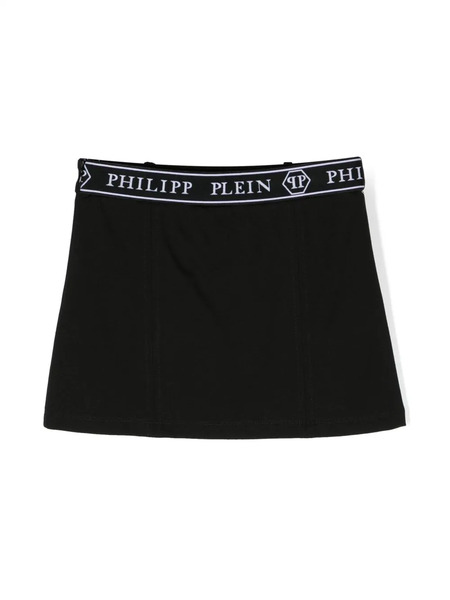  Philipp Plein Junior Logo-waistband Miniskirt - Black 