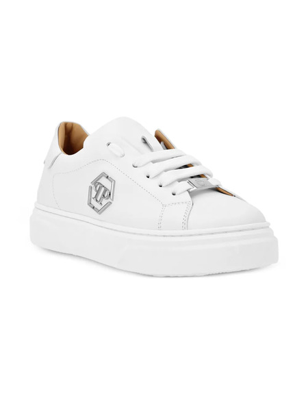  Philipp Plein Junior Low-top Leather Sneakers - White 