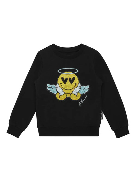  Philipp Plein Junior Ls Smile Sweatshirt - Black 