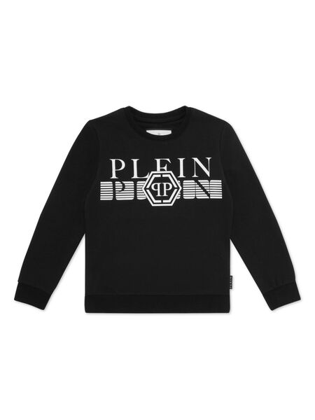  Philipp Plein Junior Ls Stripes Sweatshirt - Black 