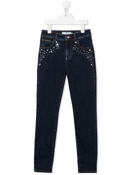  Philipp Plein Junior Mid-rise Slim-cut Jeans - Blue 