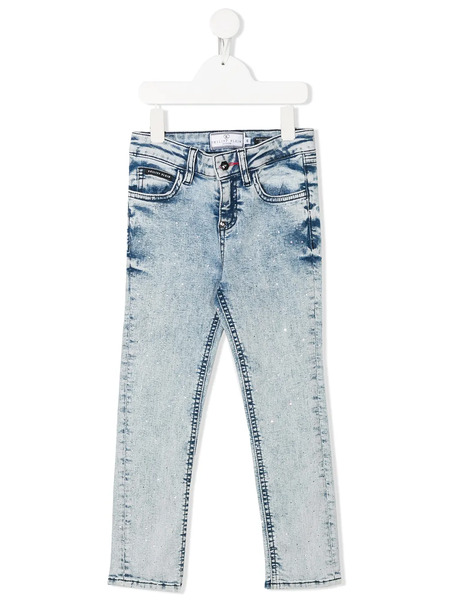  Philipp Plein Junior Mid-rise Slim Jeans - Blue 