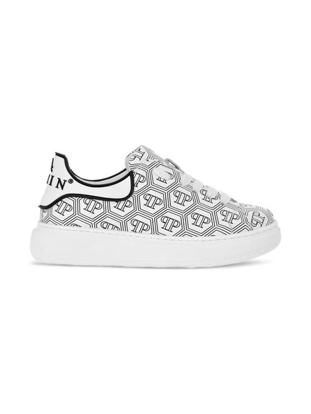  Philipp Plein Junior Monogram Low-top Sneakers - White 