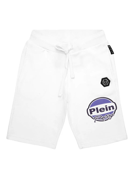  Philipp Plein Junior Racing Club Shorts - White 
