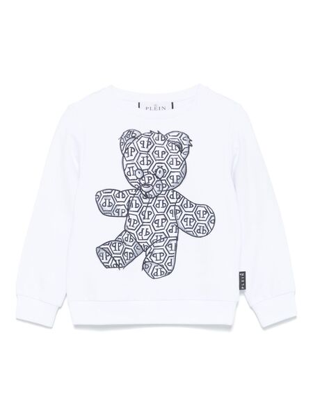  Philipp Plein Junior Rhinestoned Sweatshirt - White 