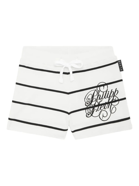  Philipp Plein Junior Ribbed Jogging Shorts - White 