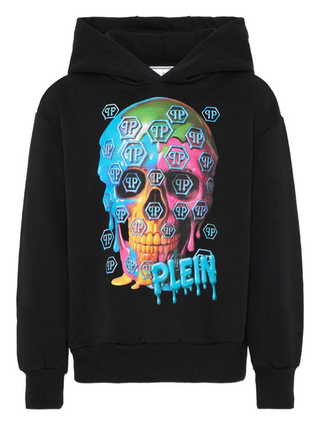  Philipp Plein Junior Skull-graphic Hoodie - Black 