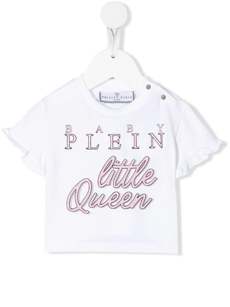  Philipp Plein Junior Slogan Logo-print T-shirt - White 