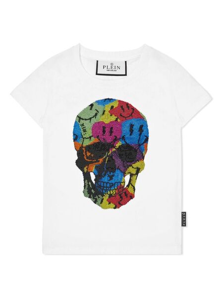  Philipp Plein Junior Smile Crystal-embellished T-shirt - White 