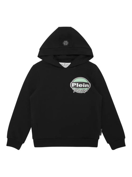  Philipp Plein Junior Strass Cars Racing Hoodie - Black 