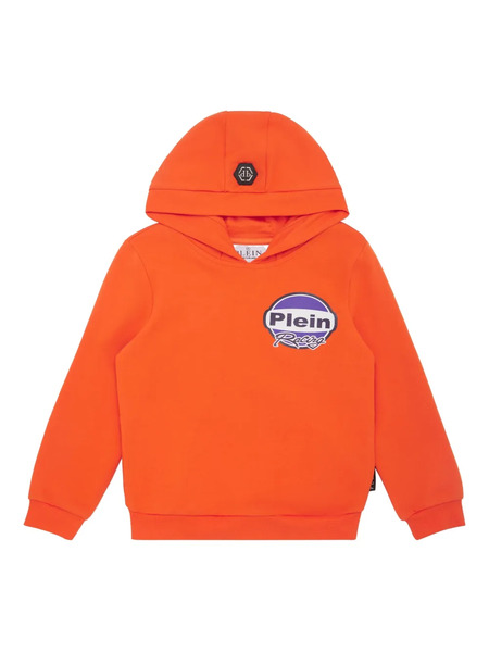  Philipp Plein Junior Strass Cars Racing Hoodie - Orange 