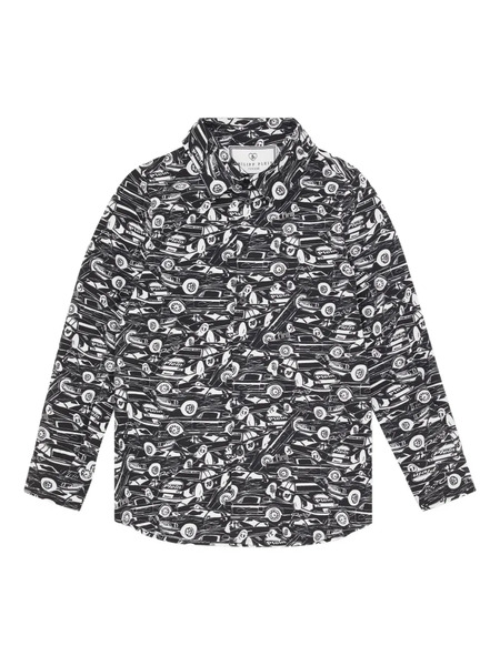  Philipp Plein Junior Strass Cars Racing Shirt - Black 