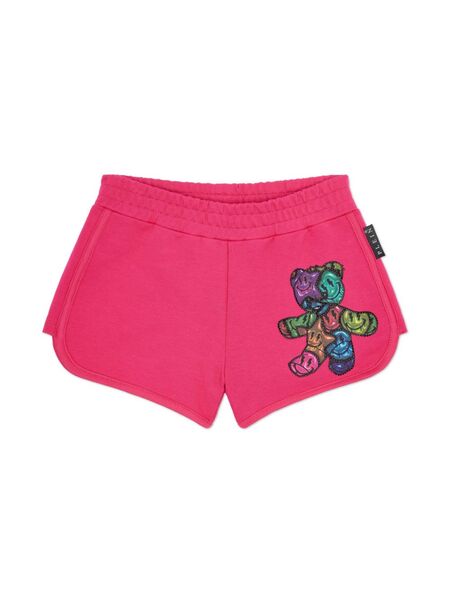  Philipp Plein Junior Teddy Bear Jersey Shorts - Pink 