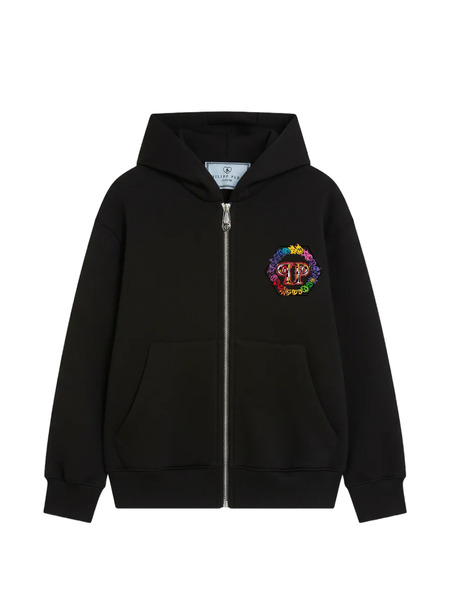  Philipp Plein Junior Zip Hoodie - Black 