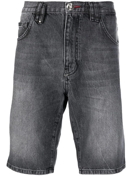  Philipp Plein Knee-length Denim Shorts - Grey 