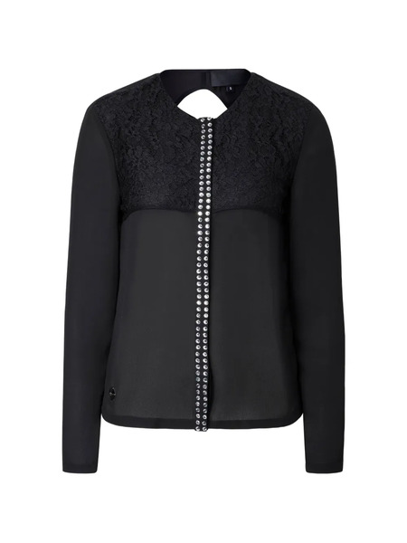  Philipp Plein Lace Embellished Blouse - Black 