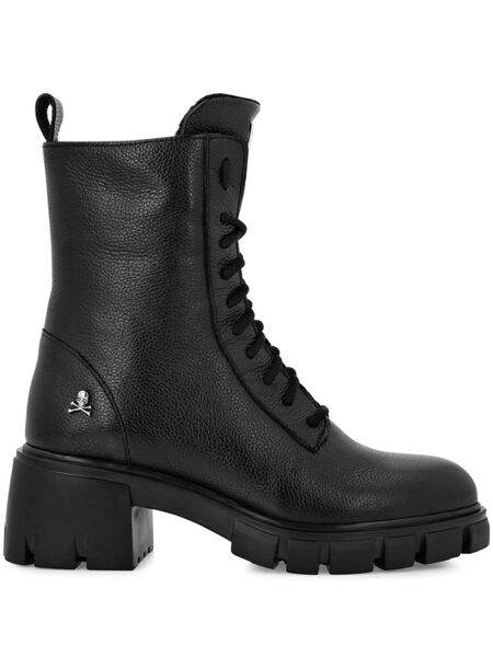  Philipp Plein Leather Boots - Black 